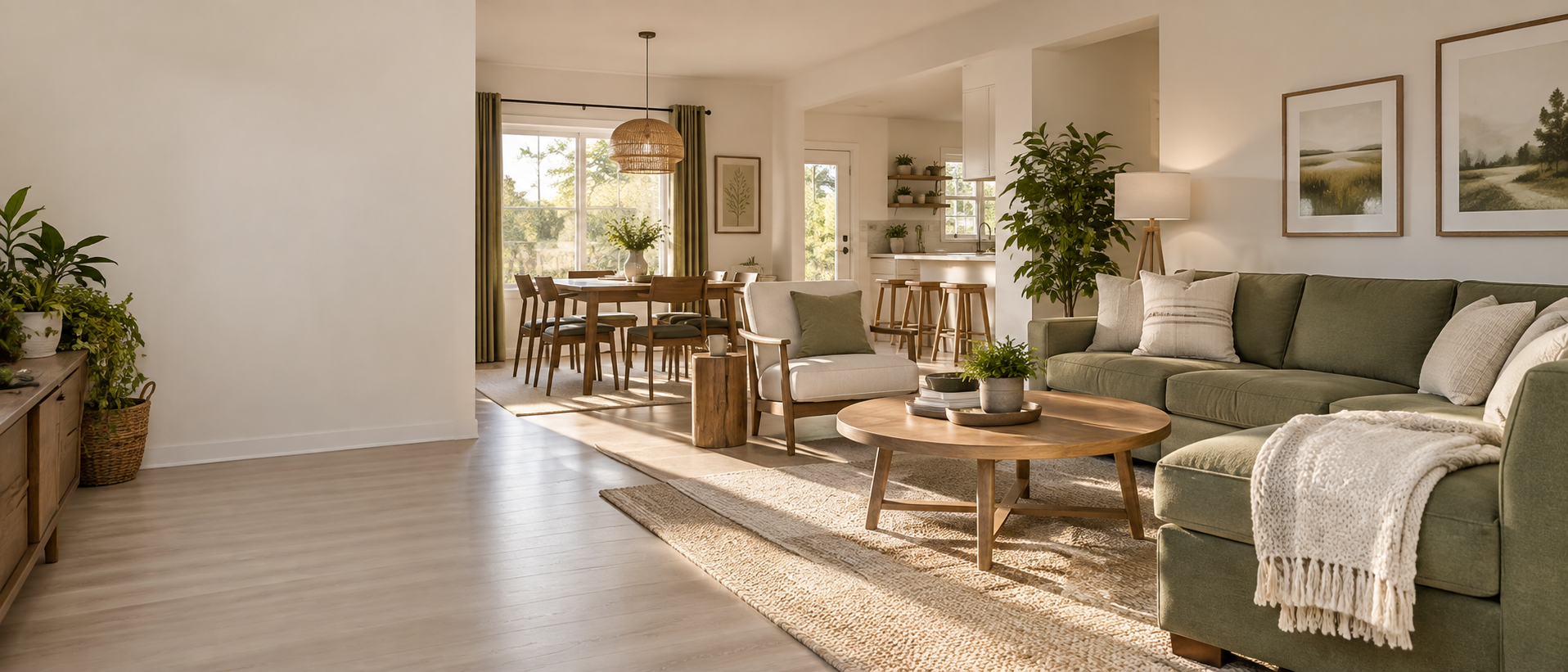 Warm, peaceful shared living area